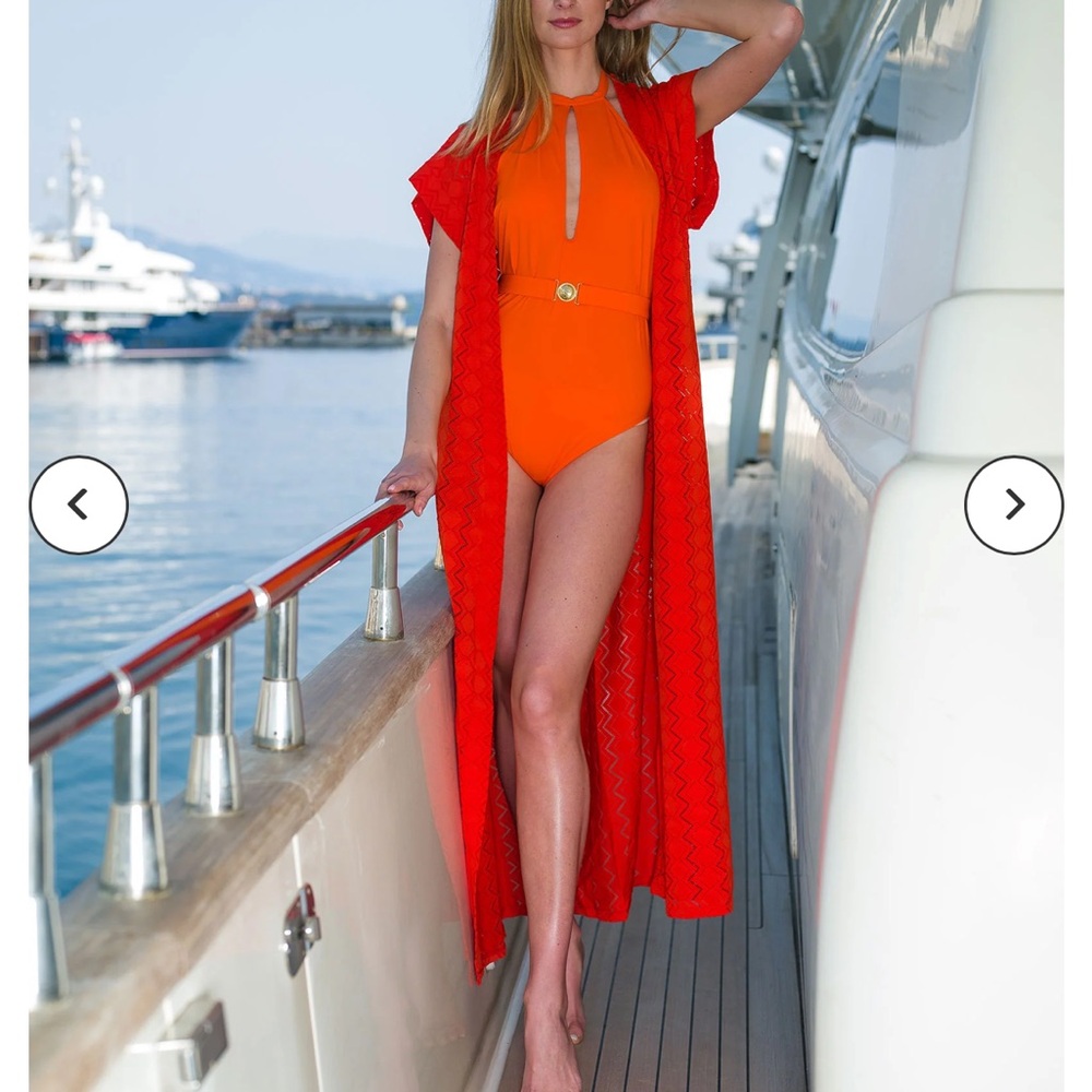isabel fargnoli the kimono sleeveless - orange